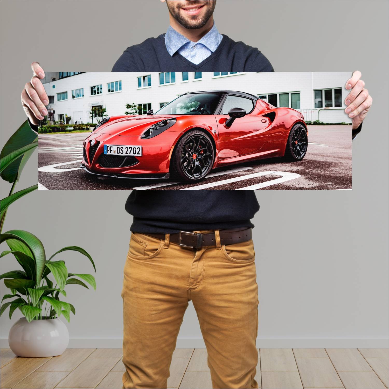 Cuadro grande 30x80cm 2019 alfa romeo 4c edizione 422 Alfa Romeo