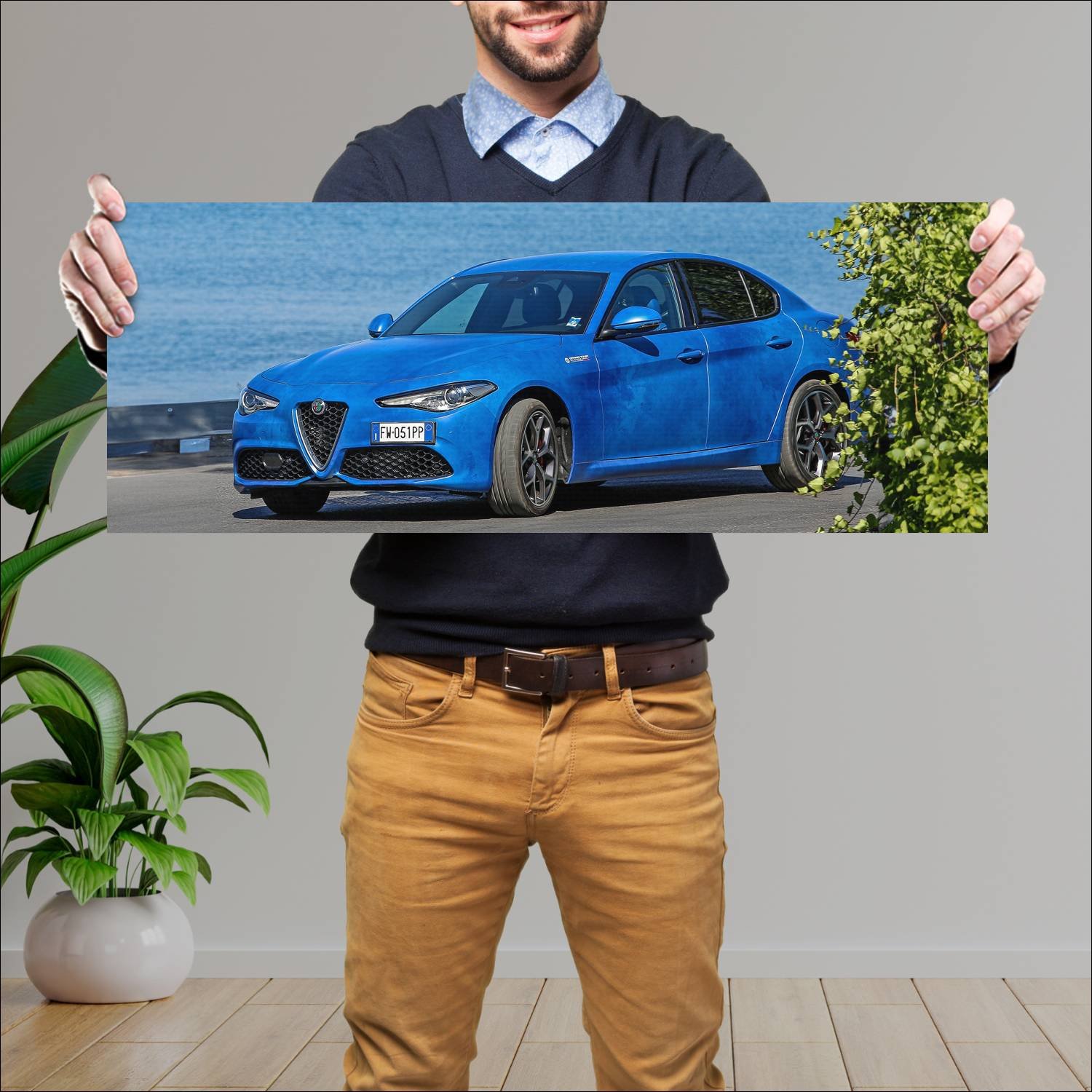Cuadro grande 30x80cm 2019 alfa romeo giulia grand 425 Alfa Romeo