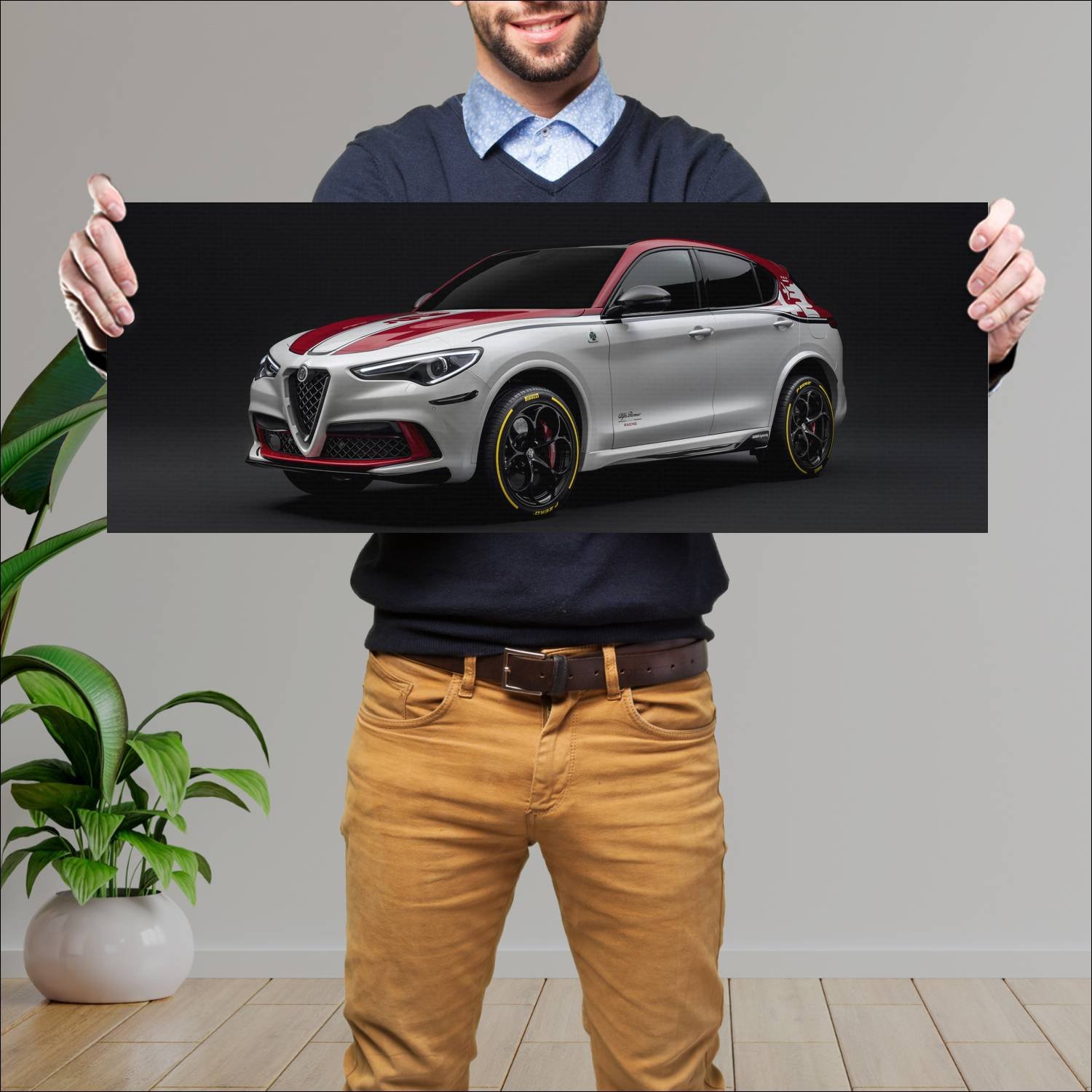 Cuadro grande 30x80cm 2019 alfa romeo stelvio quad 434 Alfa Romeo