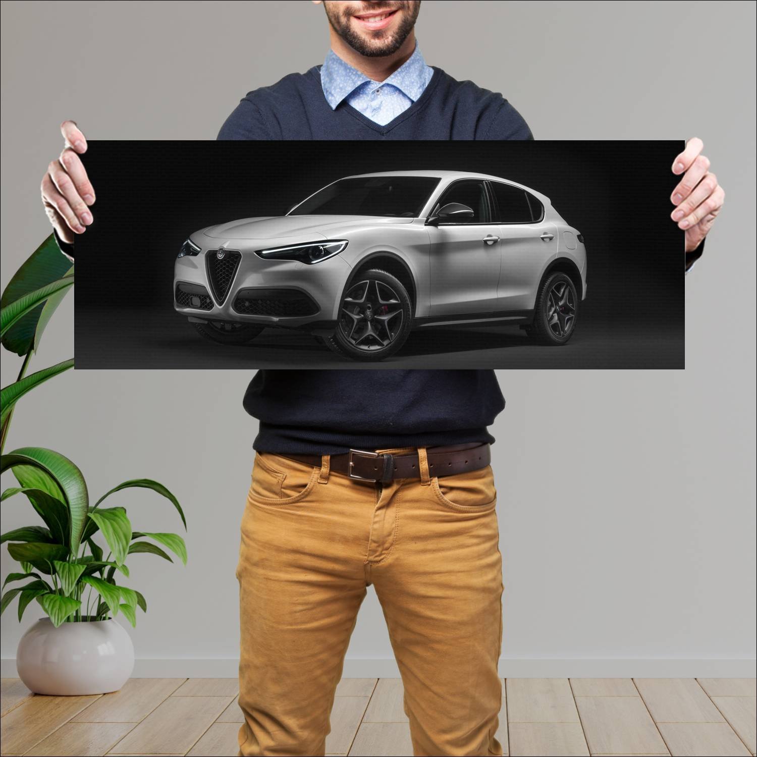 Cuadro grande 30x80cm 2019 alfa romeo stelvio ti 8 440 Alfa Romeo
