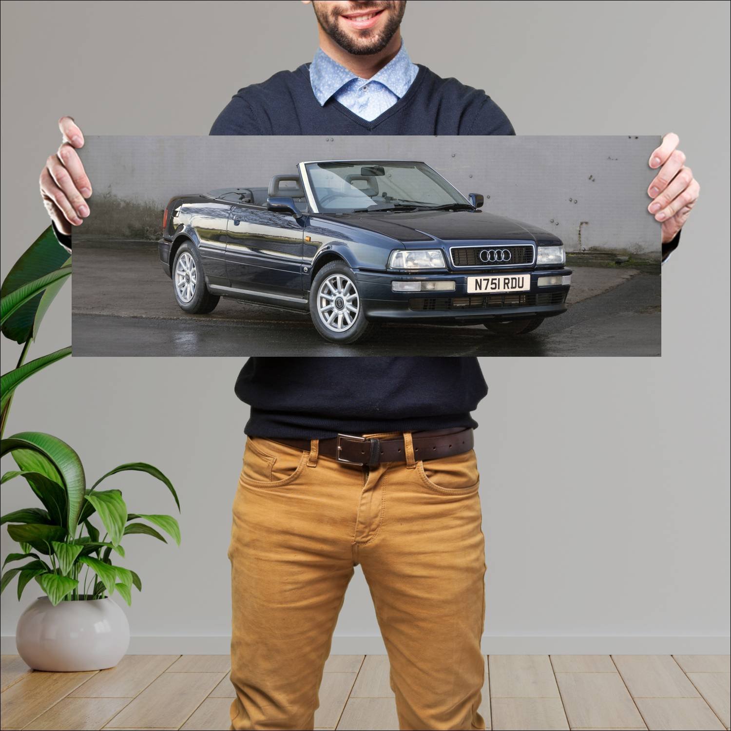 Cuadro grande 30x80cm 1991 audi cabriolet uk auto 42 Audi
