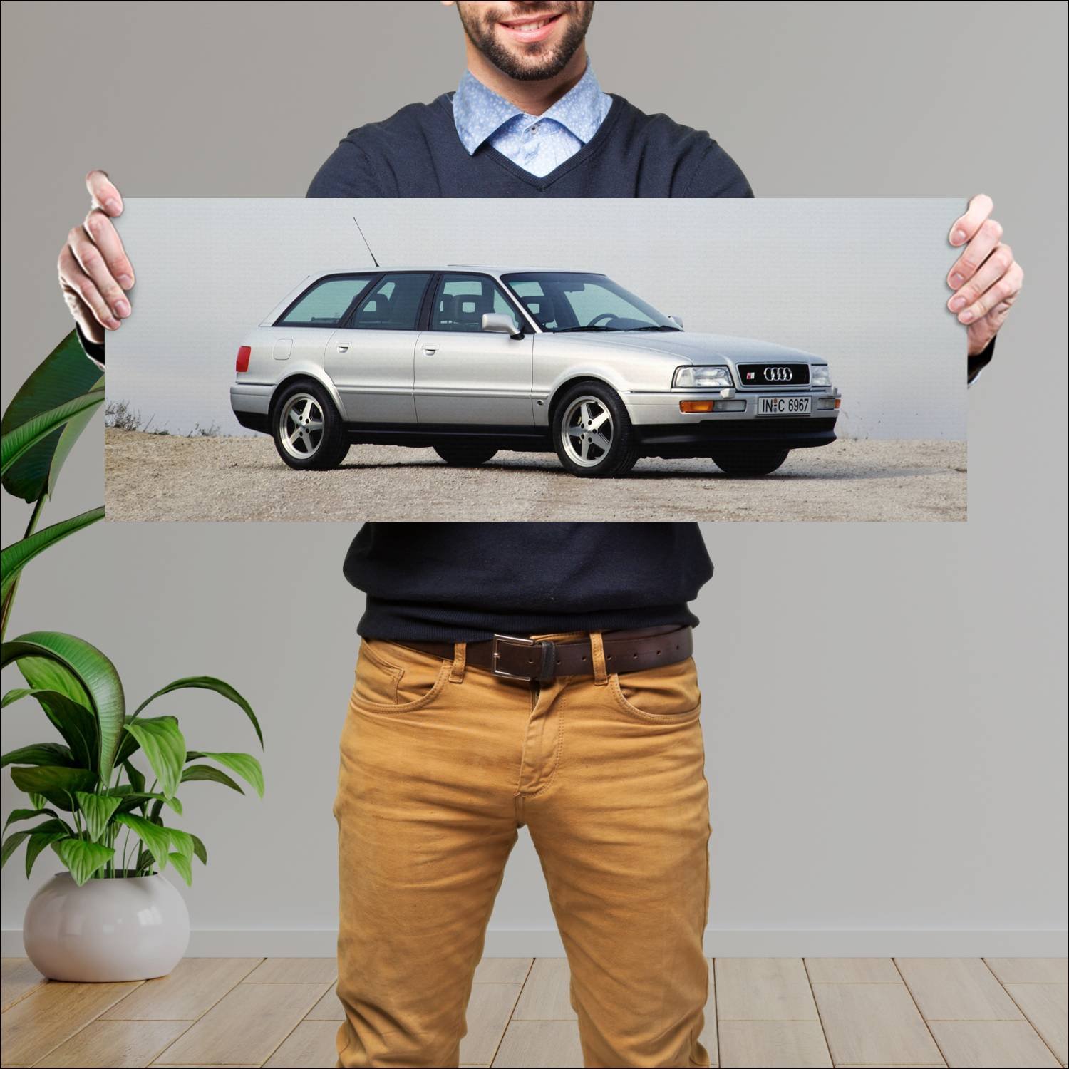 Cuadro grande 30x80cm 1993 audi s2 avant auto 48 Audi