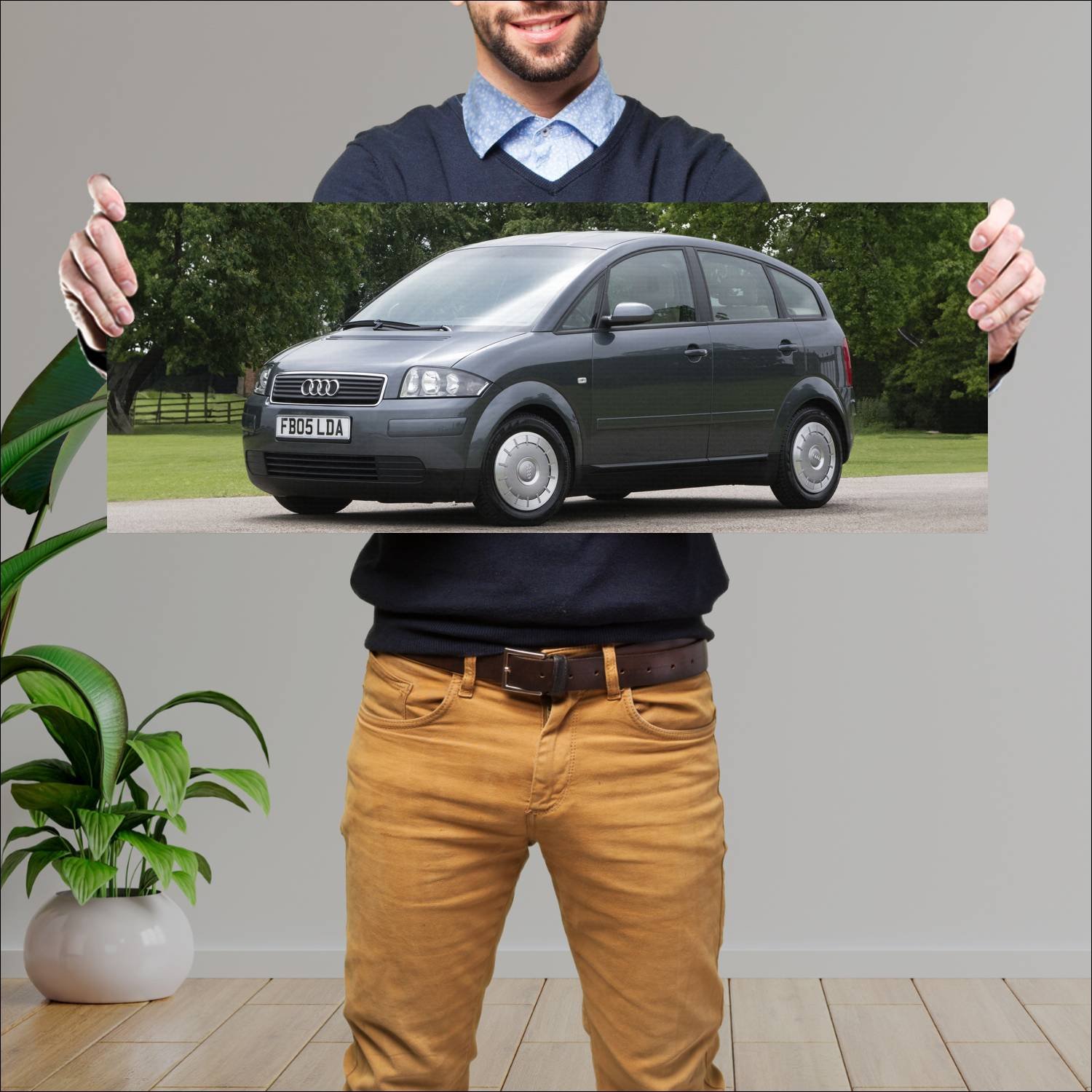 Cuadro grande 30x80cm 2000 audi a2 auto 78 Audi