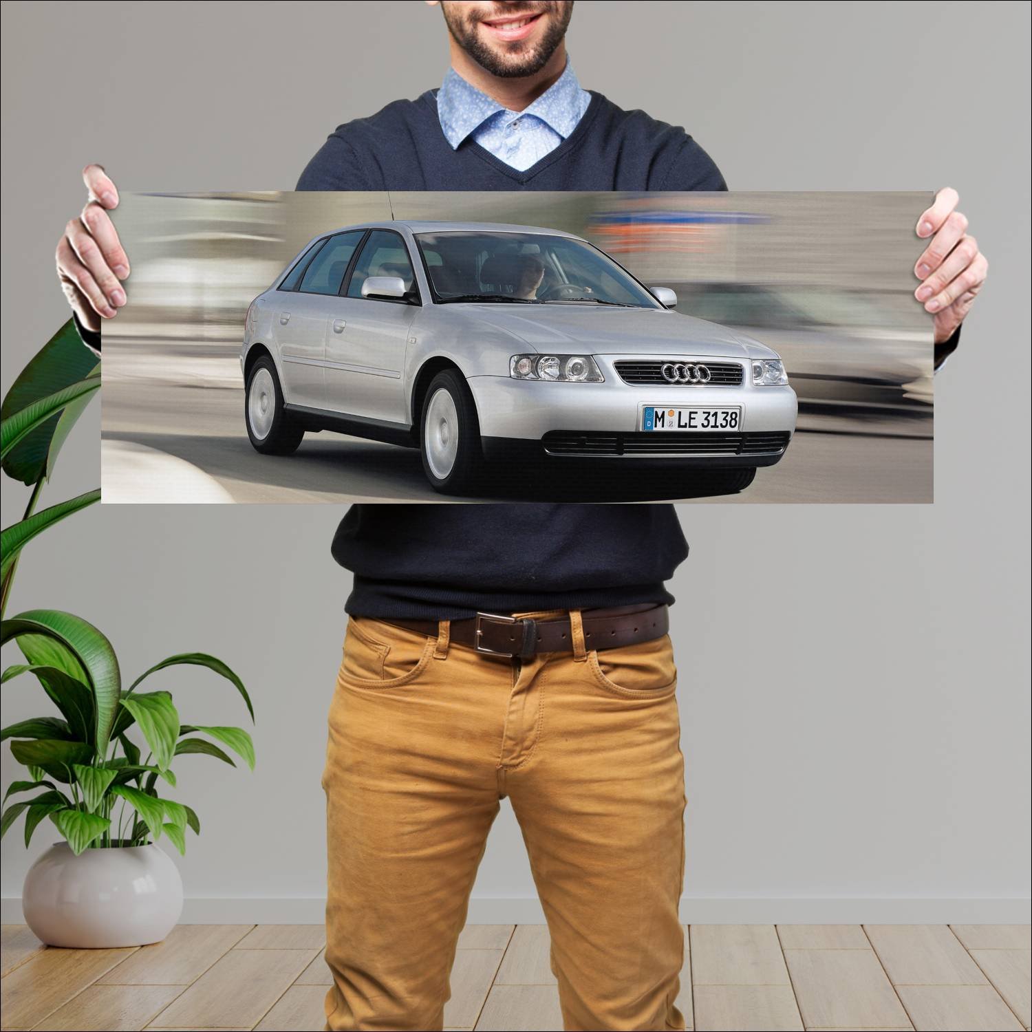 Cuadro grande 30x80cm 2000 audi a3 sportback auto 79 Audi