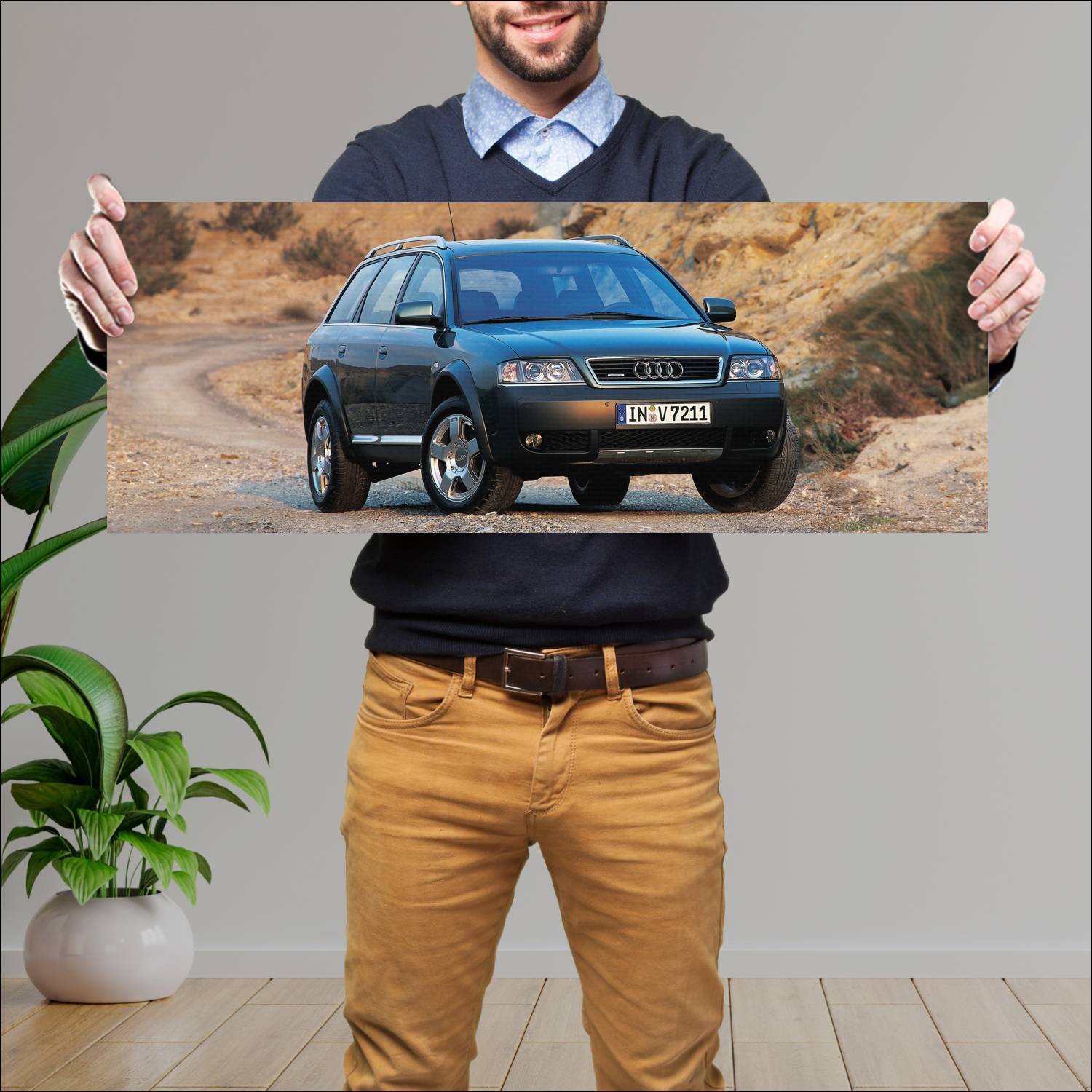 Cuadro grande 30x80cm 2000 audi allroad auto 83 Audi