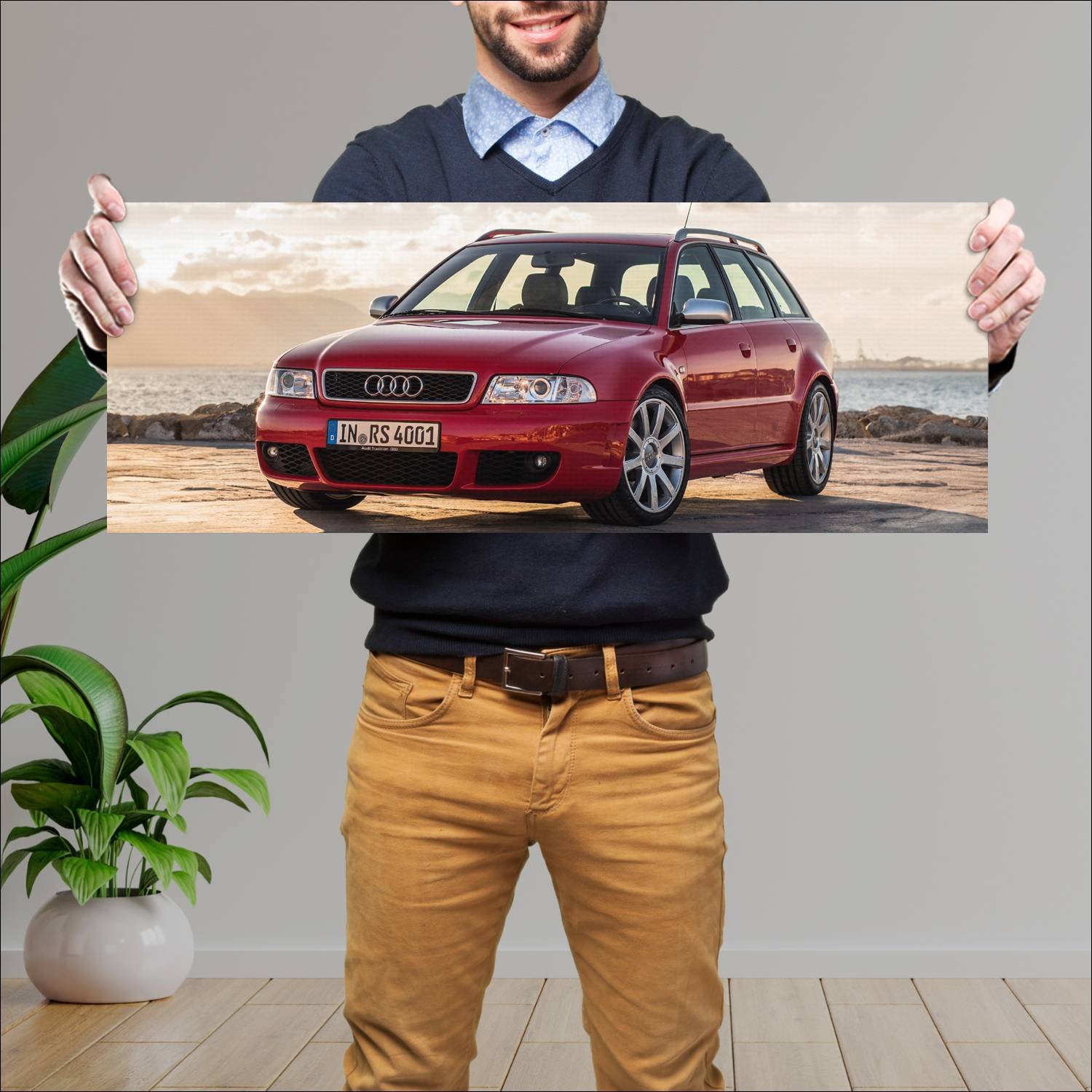 Cuadro grande 30x80cm 2000 audi rs 4 avant auto 89 Audi