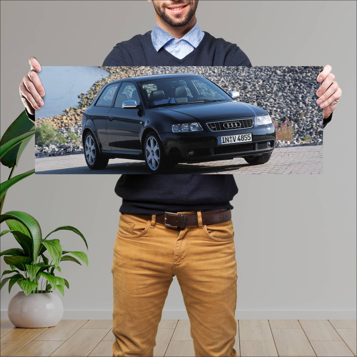 Cuadro grande 30x80cm 2000 audi s3 auto 91 Audi