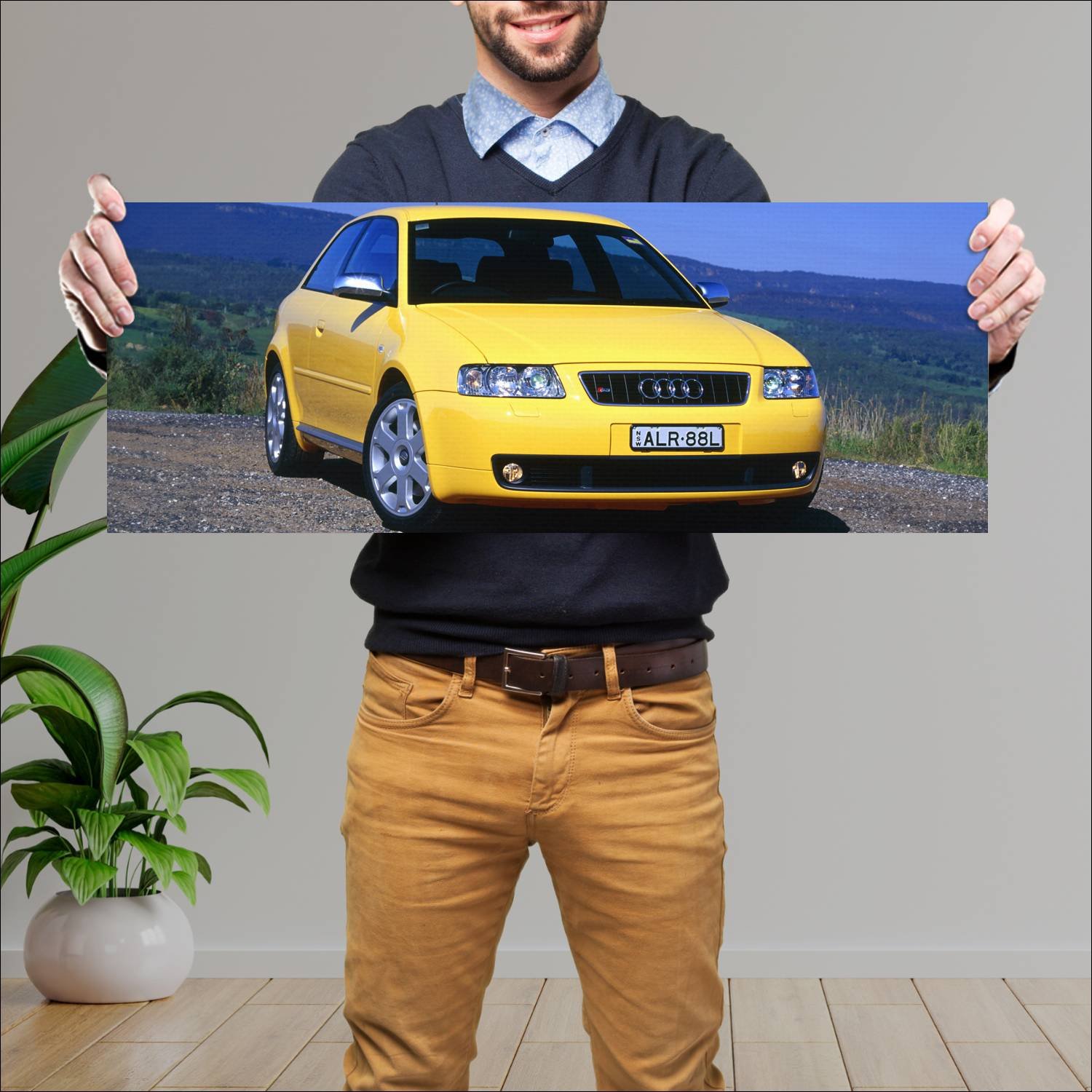 Cuadro grande 30x80cm 2000 audi s3 au auto 92 Audi