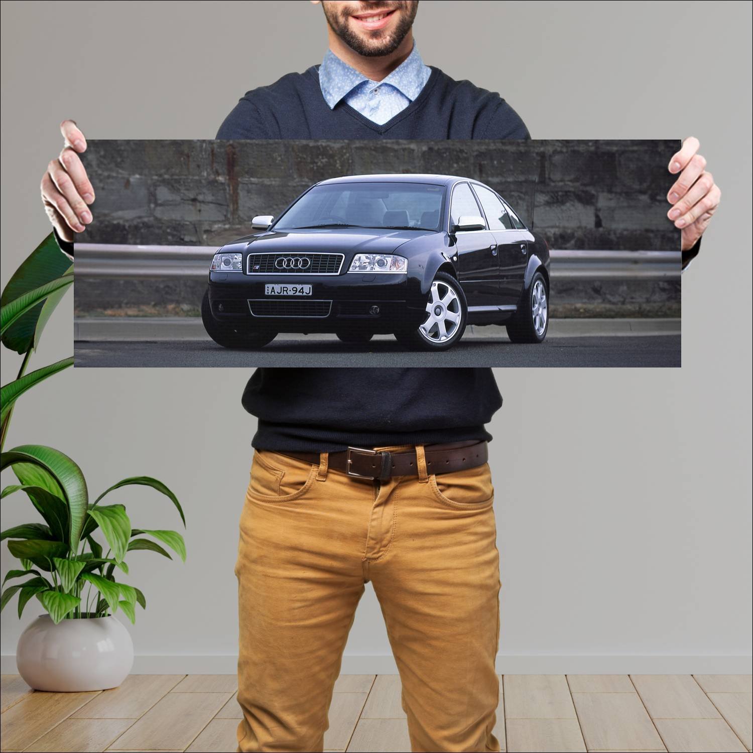 Cuadro grande 30x80cm 2000 audi s6 sedan au auto 96 Audi