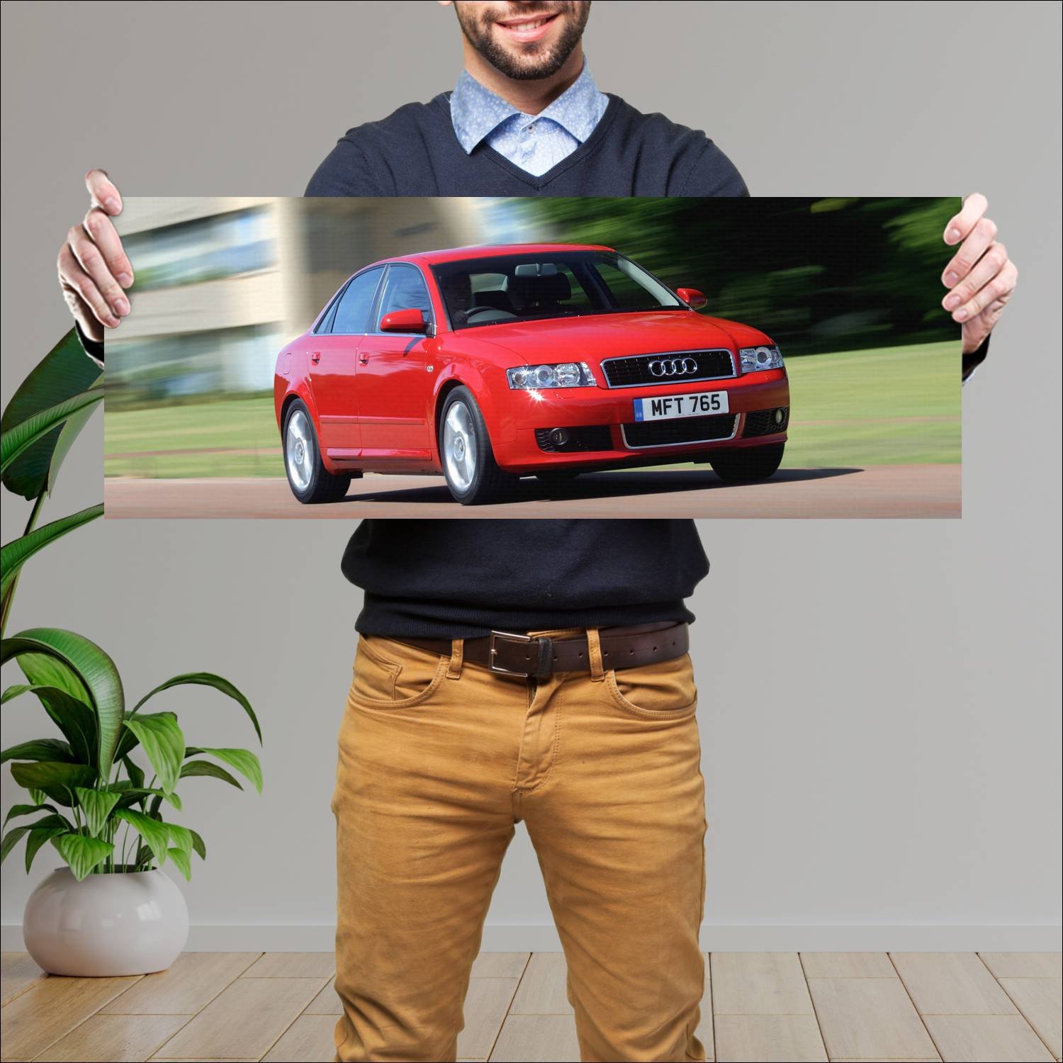Cuadro grande 30x80cm 2001 audi a4 saloon s line u 102 Audi