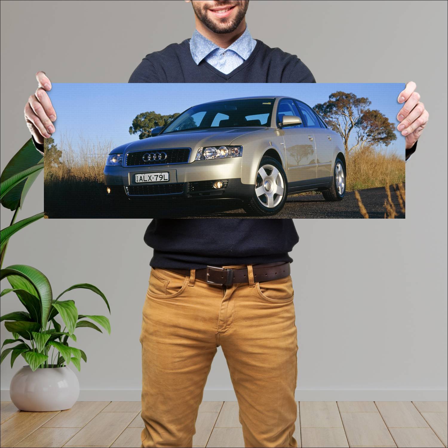 Cuadro grande 30x80cm 2001 audi a4 sedan au auto 103 Audi