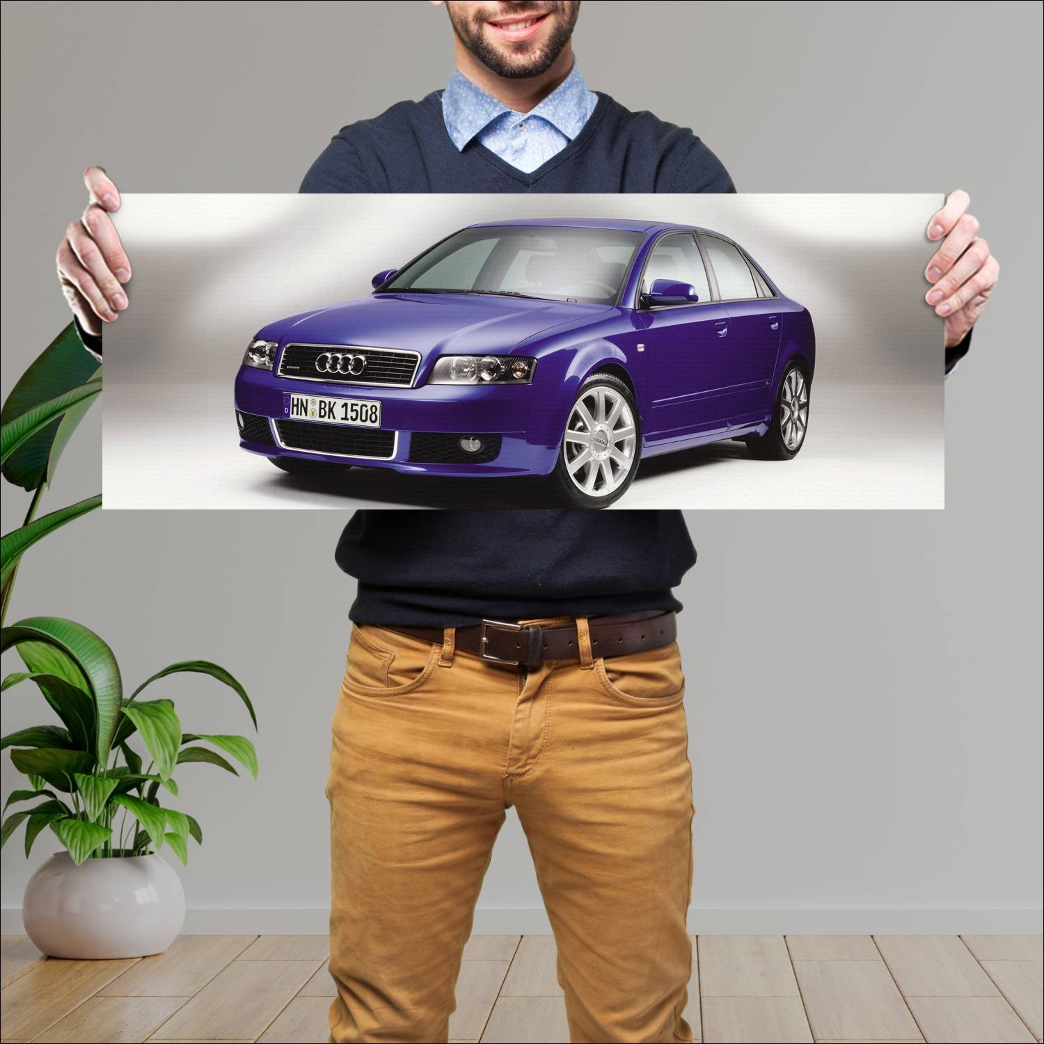 Cuadro grande 30x80cm 2001 audi a4 sedan s line 86 104 Audi