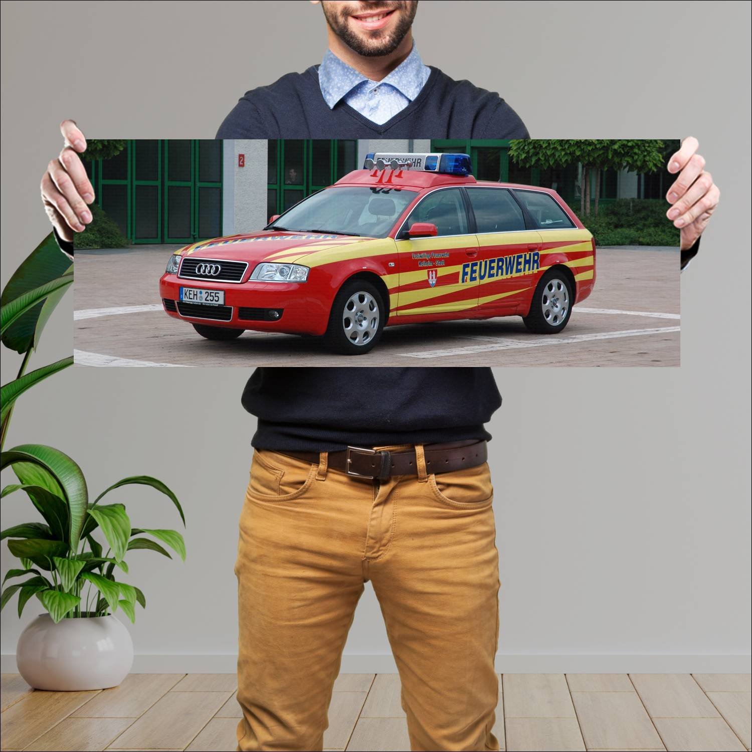 Cuadro grande 30x80cm 2001 audi a6 avant feuerwehr 106 Audi