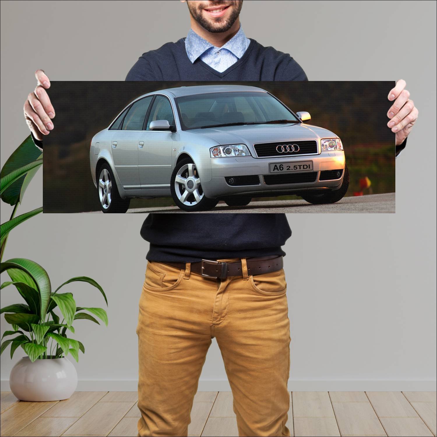 Cuadro grande 30x80cm 2001 audi a6 sedan za auto 109 Audi