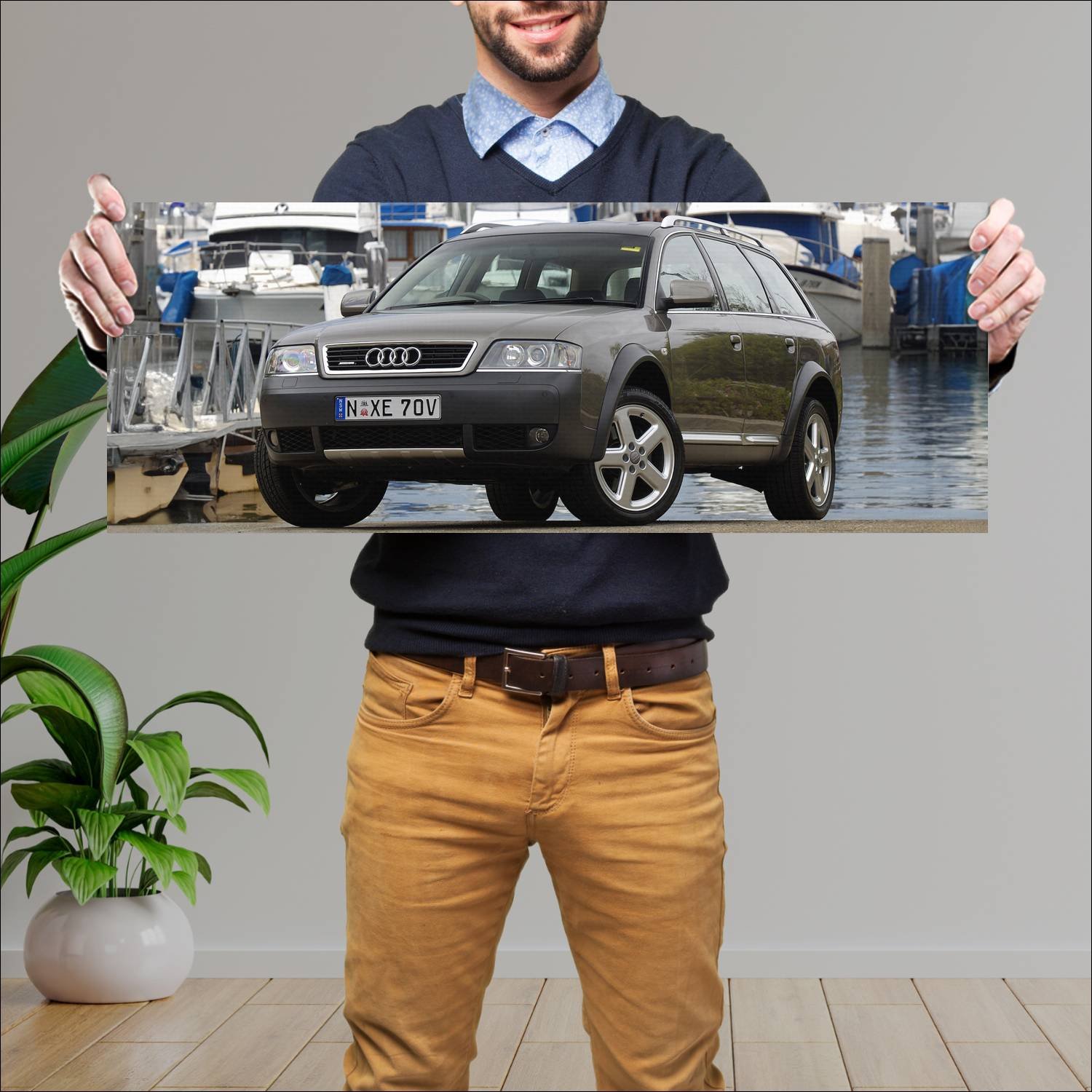 Cuadro grande 30x80cm 2001 audi allroad au auto 110 Audi