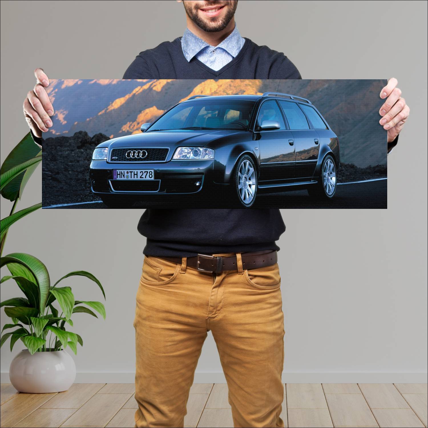 Cuadro grande 30x80cm 2002 audi rs 6 avant auto 123 Audi