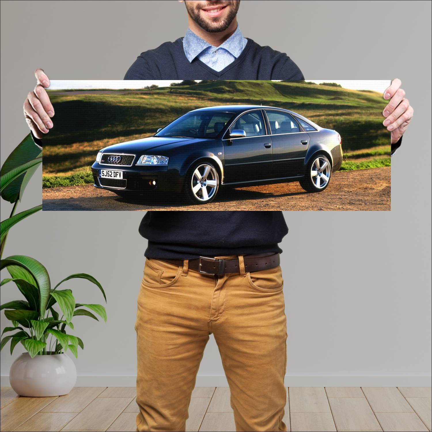 Cuadro grande 30x80cm 2002 audi rs 6 saloon uk 864 124 Audi