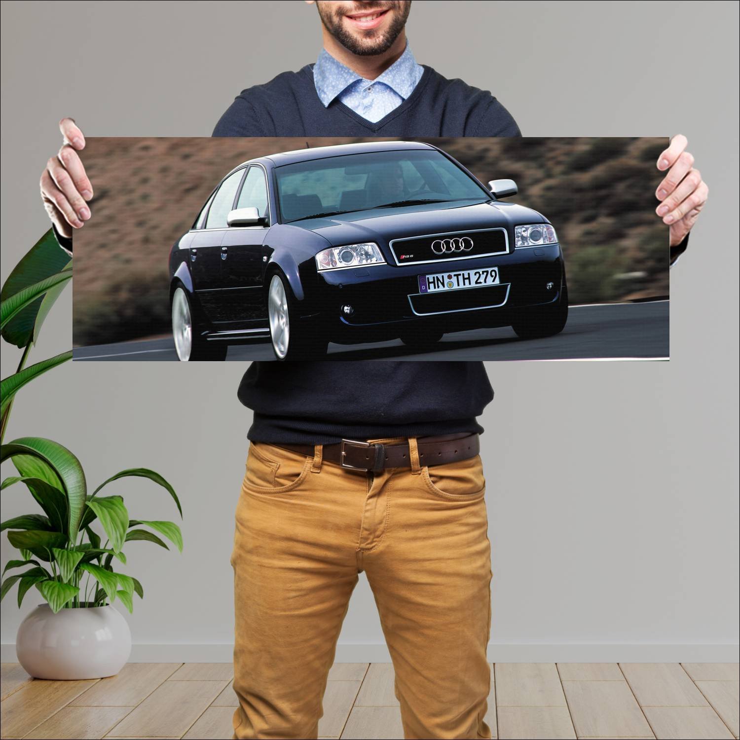 Cuadro grande 30x80cm 2002 audi rs 6 sedan auto 125 Audi