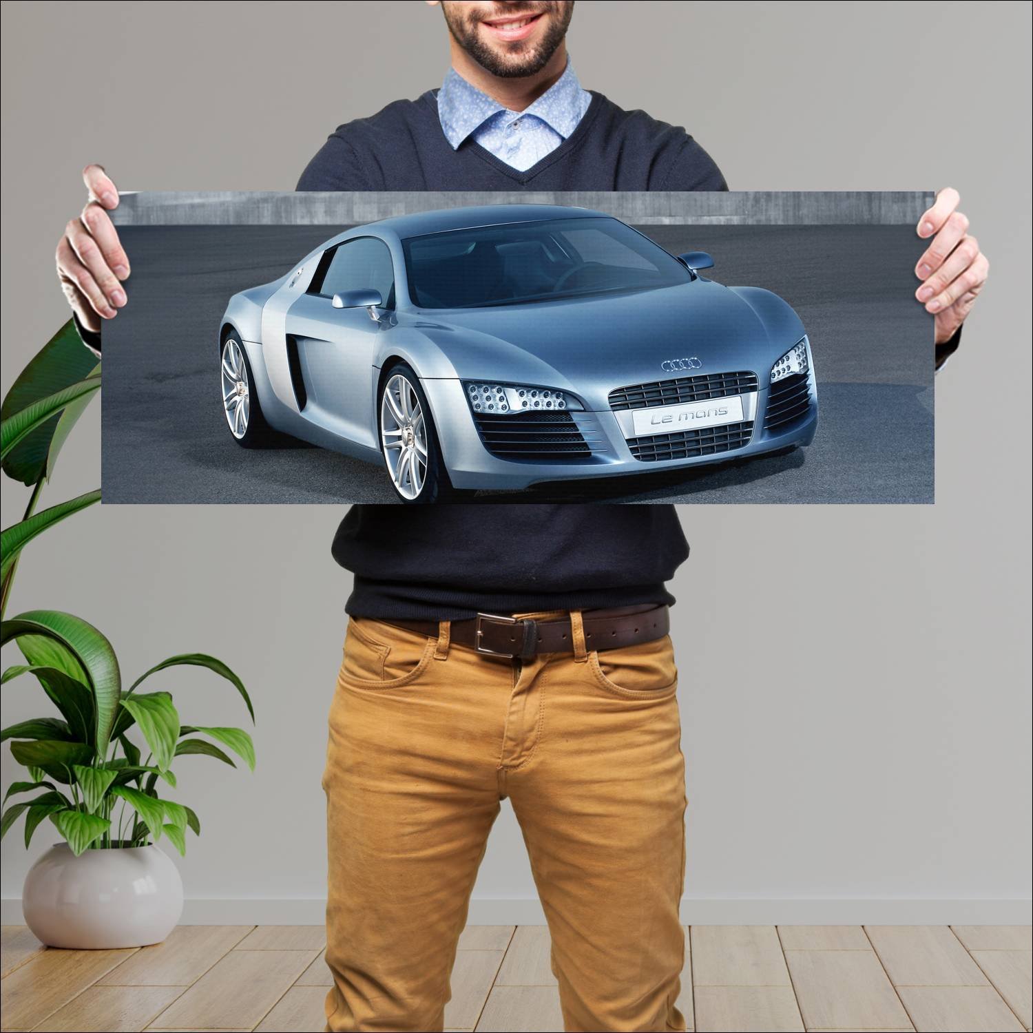 Cuadro grande 30x80cm 2003 audi le mans quattro 87 133 Audi