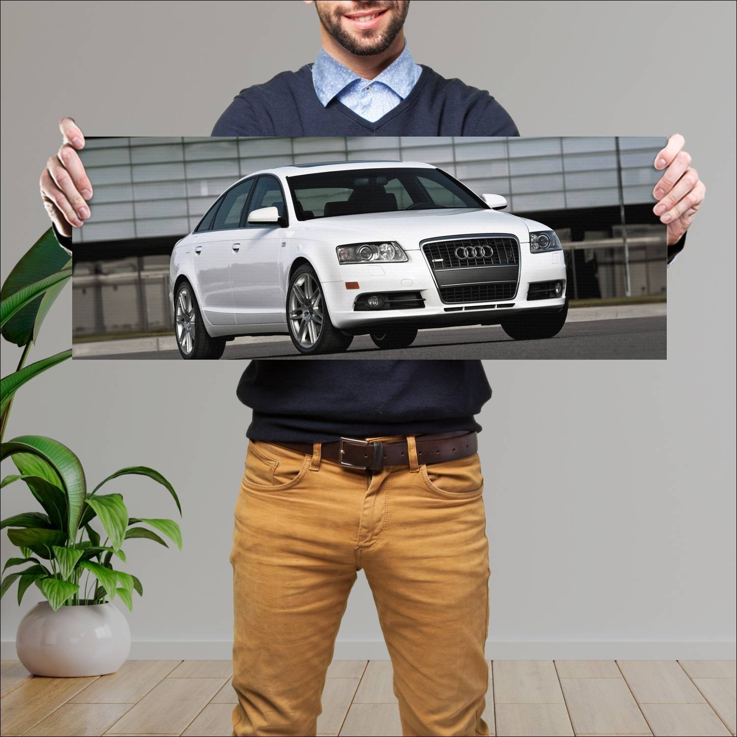 Cuadro grande 30x80cm 2005 audi a6 sedan s line us 196 Audi