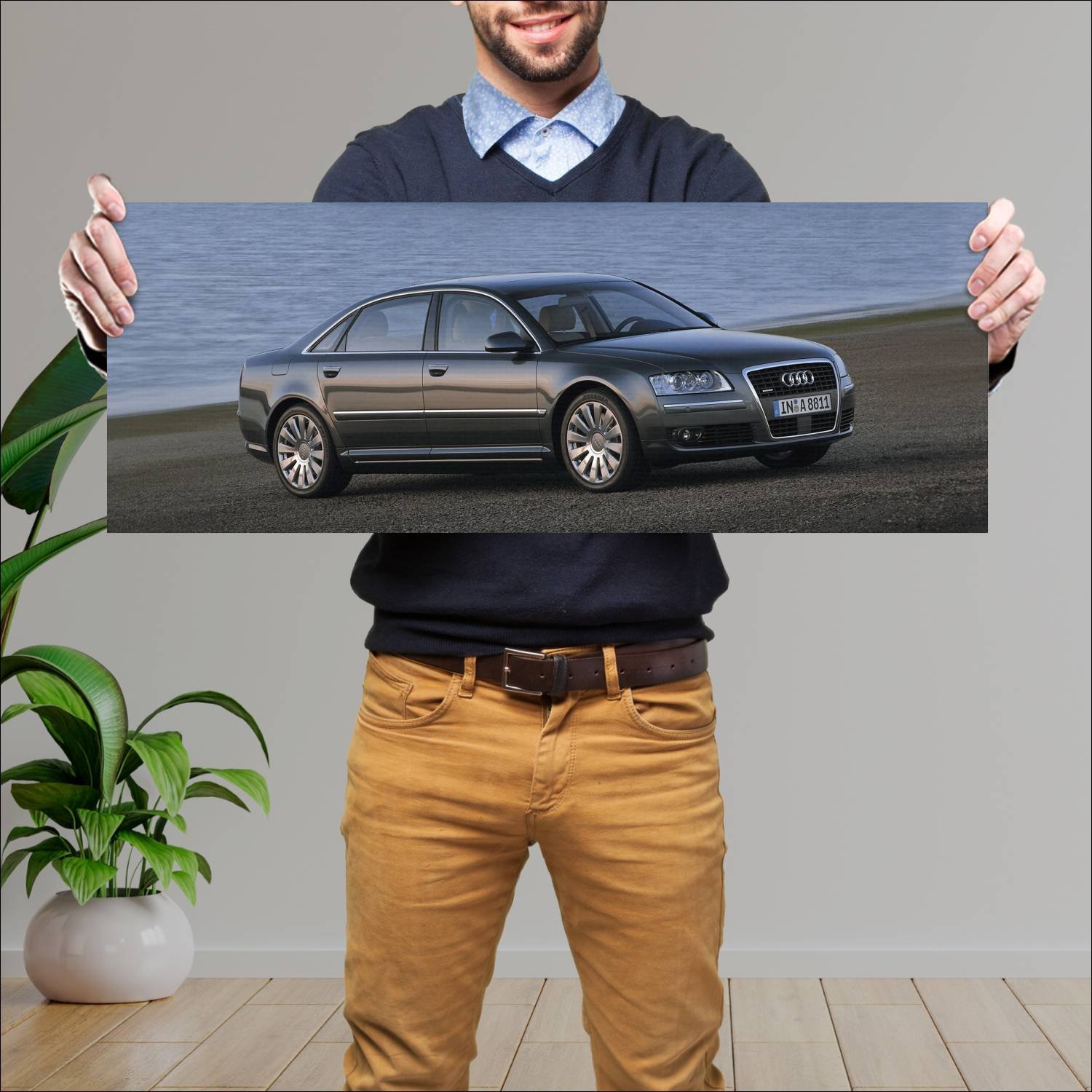 Cuadro grande 30x80cm 2005 audi a8 l auto 200 Audi