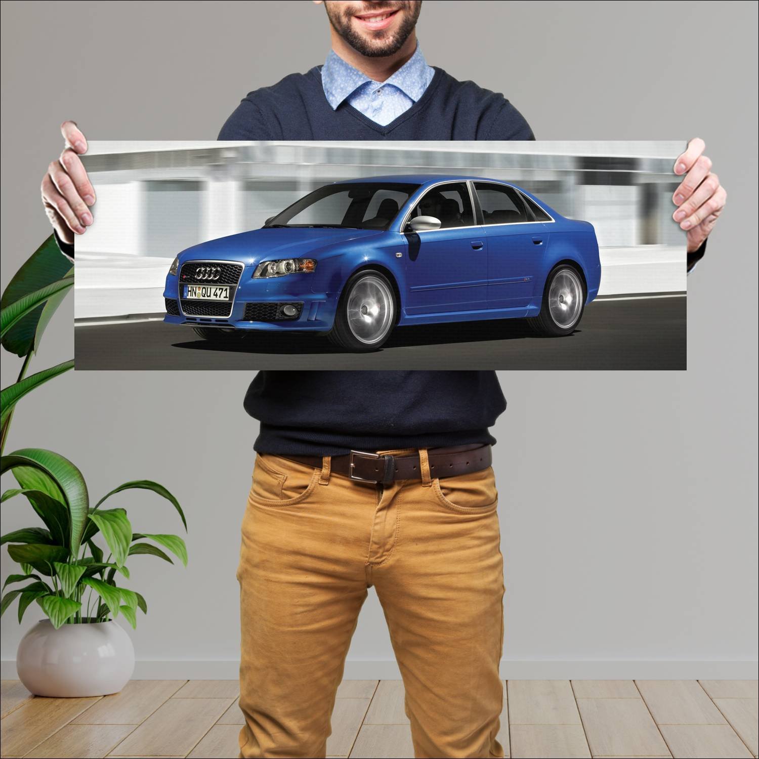 Cuadro grande 30x80cm 2005 audi rs 4 sedan auto 210 Audi