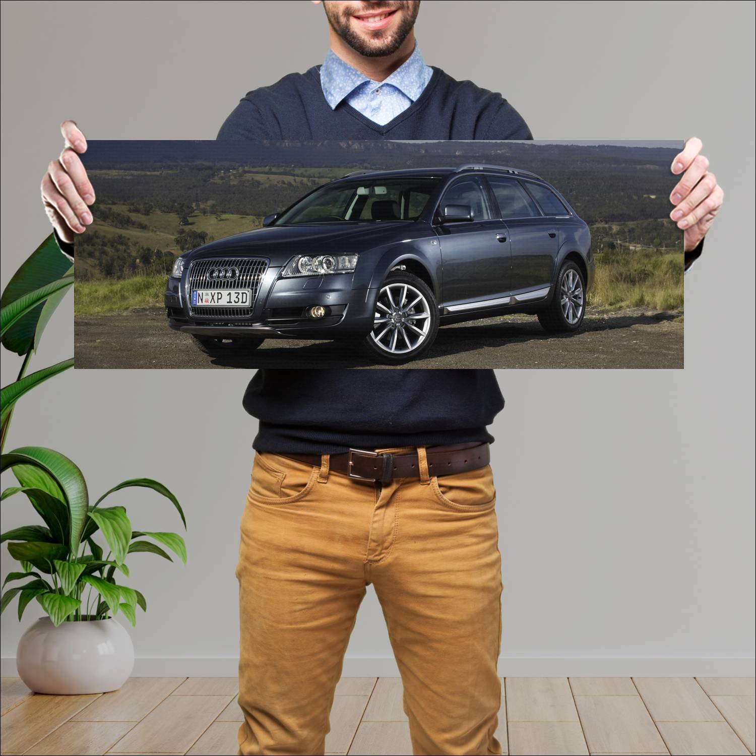 Cuadro grande 30x80cm 2006 audi a6 allroad au Audi