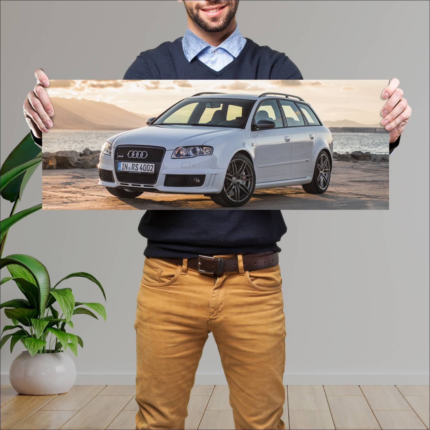 Cuadro grande 30x80cm 2006 audi rs 4 avant auto 231 Audi
