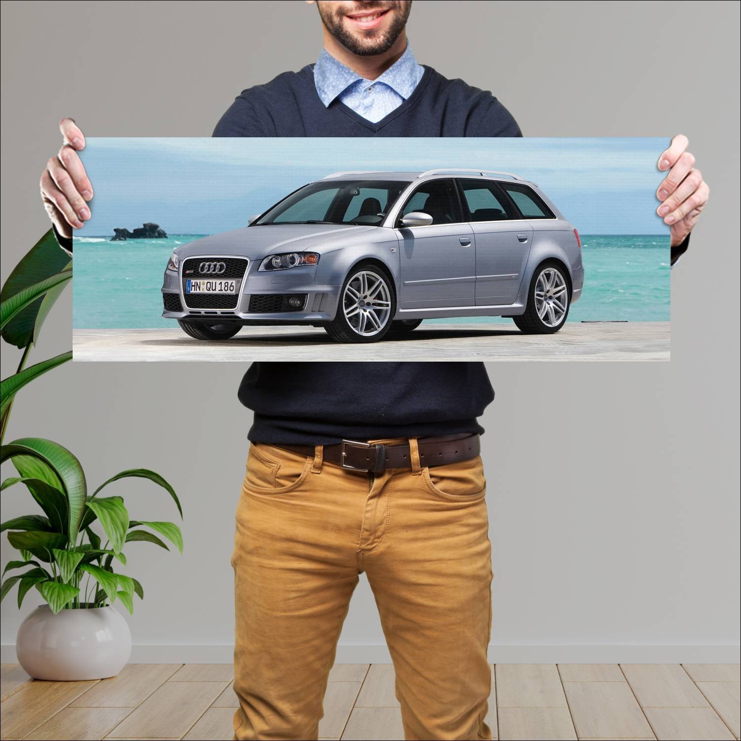 Cuadro grande 30x80cm 2006 audi rs 4 avant auto 232 Audi