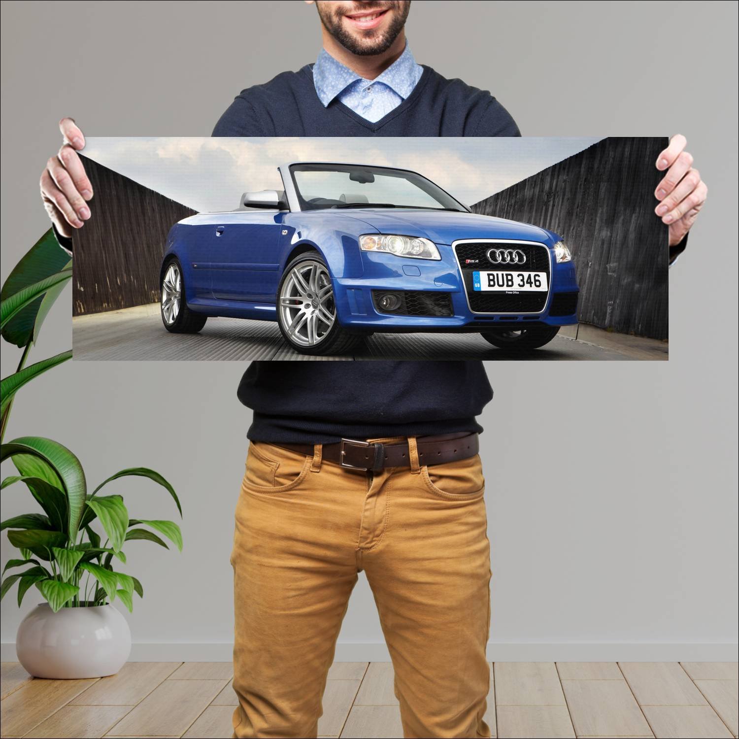 Cuadro grande 30x80cm 2006 audi rs 4 cabriolet uk 237 Audi