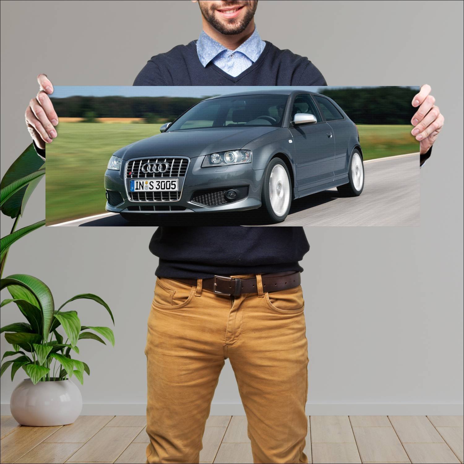 Cuadro grande 30x80cm 2006 audi s3 auto 241 Audi