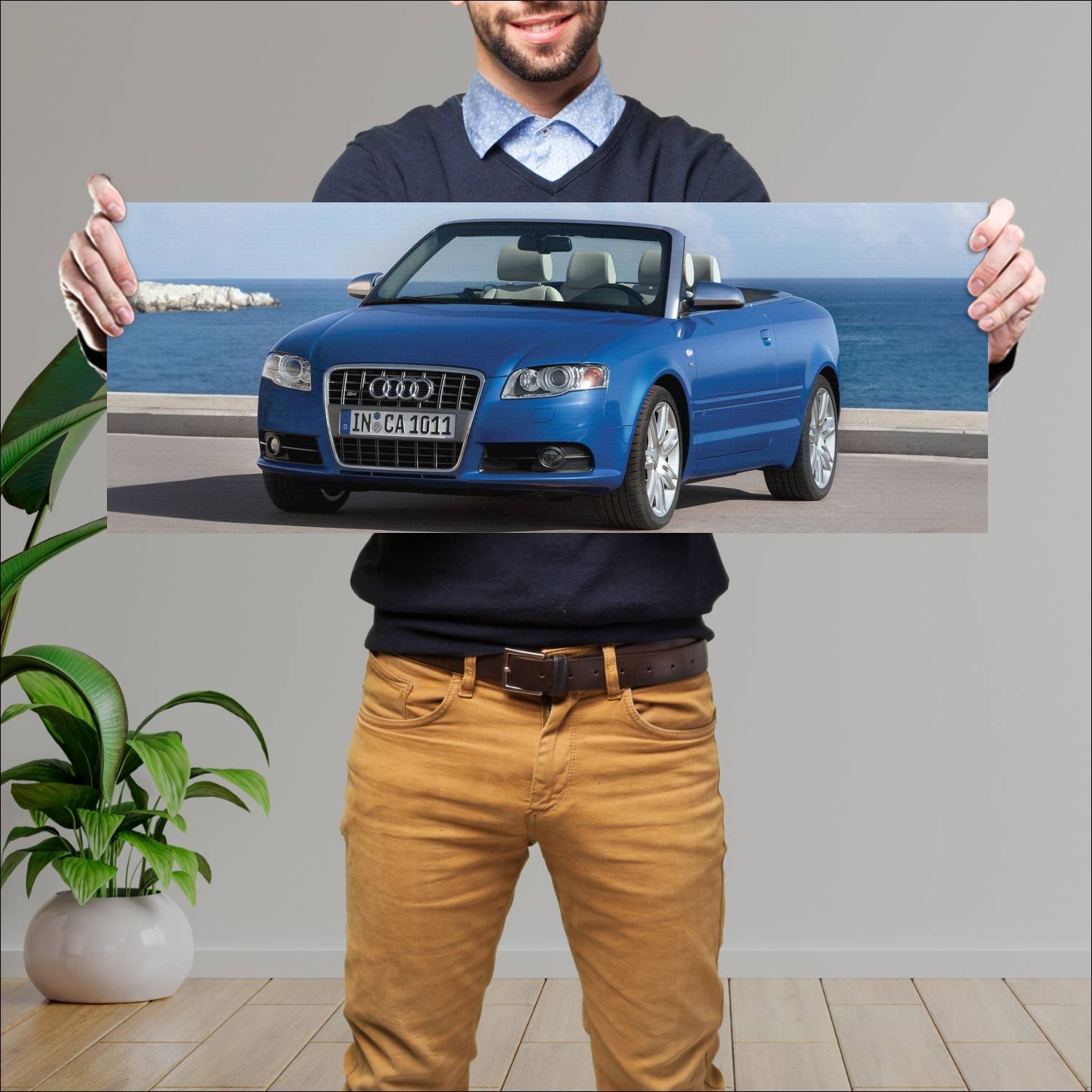 Cuadro grande 30x80cm 2006 audi s4 cabriolet auto 245 Audi