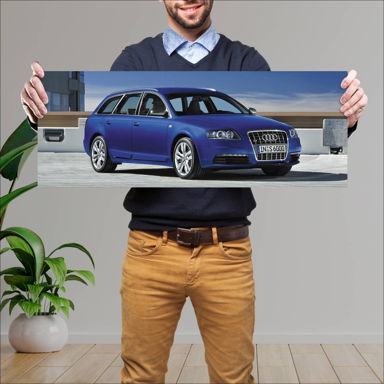 Cuadro grande 30x80cm 2006 audi s6 avant auto 248 Audi