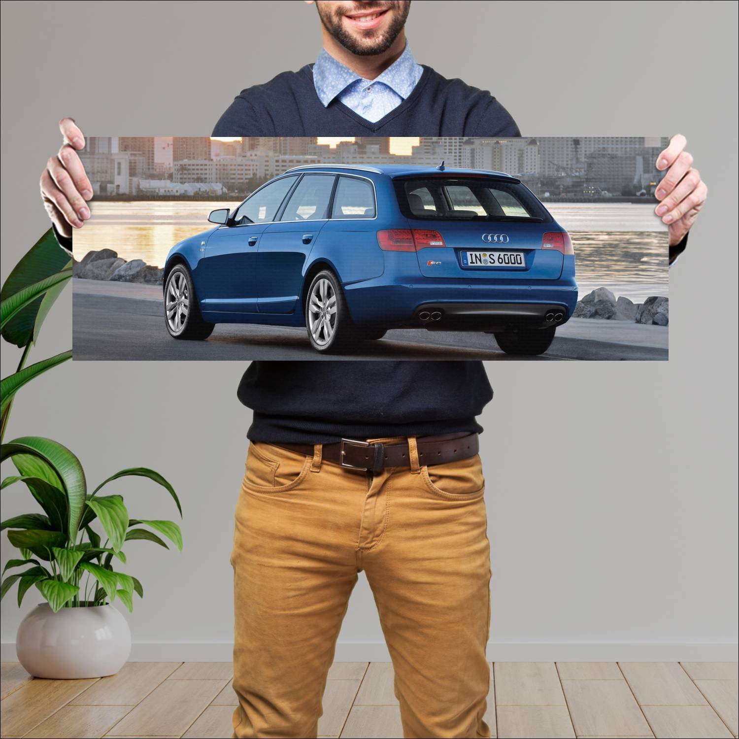 Cuadro grande 30x80cm 2006 audi s6 avant auto 249 Audi