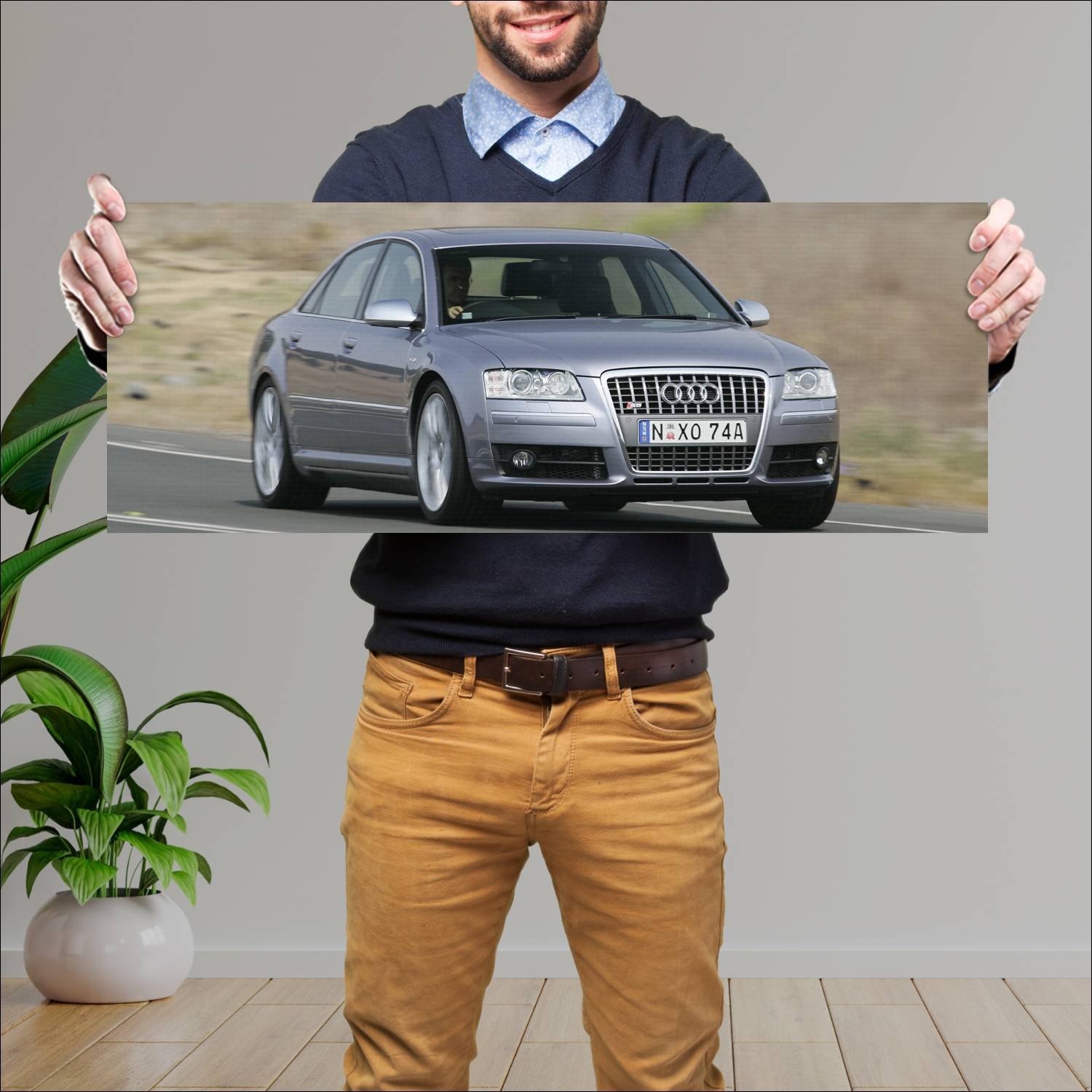 Cuadro grande 30x80cm 2006 audi s8 au auto 255 Audi