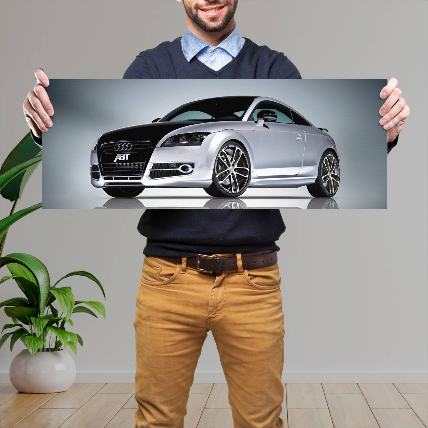 Cuadro grande 30x80cm 2007 abt tt r auto 265 Audi
