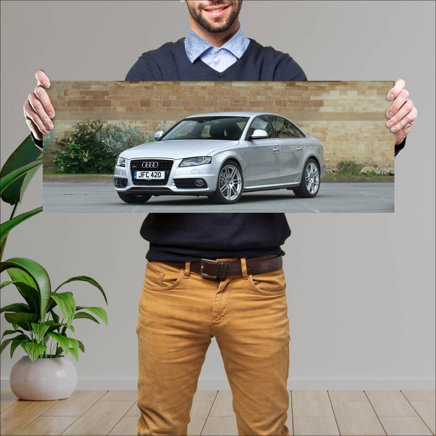 Cuadro grande 30x80cm 2007 audi a4 saloon s line u 266 Audi