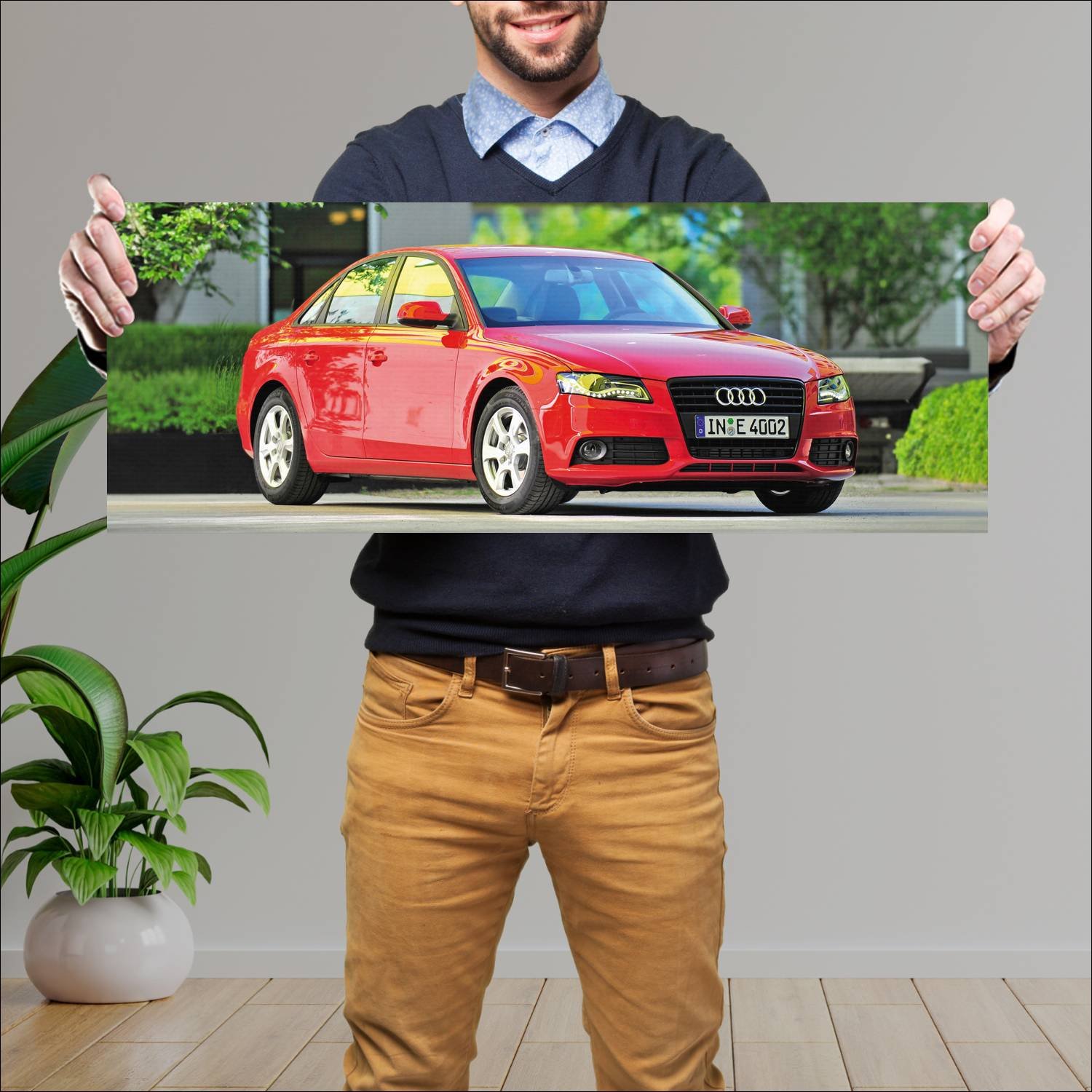 Cuadro grande 30x80cm 2007 audi a4 sedan auto 268 Audi
