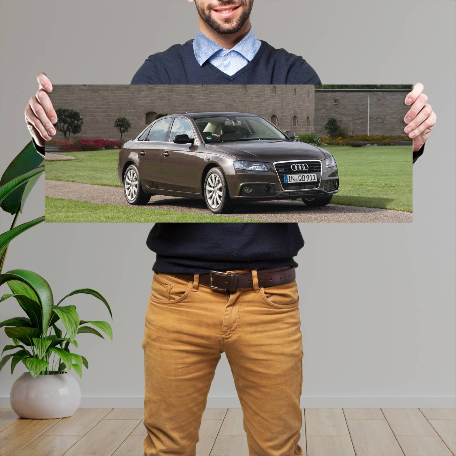 Cuadro grande 30x80cm 2007 audi a4 sedan auto 269 Audi