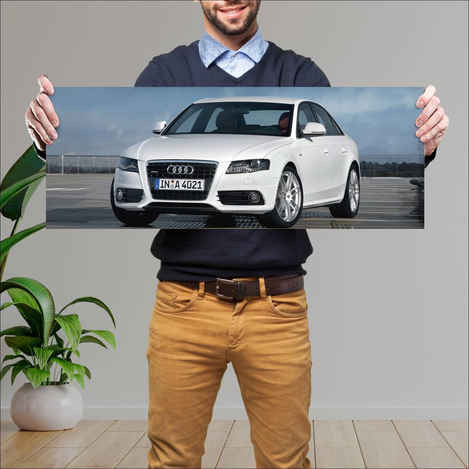 Cuadro grande 30x80cm 2007 audi a4 sedan s line 86 270 Audi