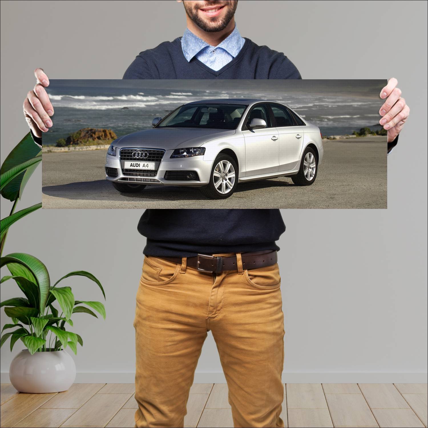 Cuadro grande 30x80cm 2007 audi a4 sedan za auto 271 Audi