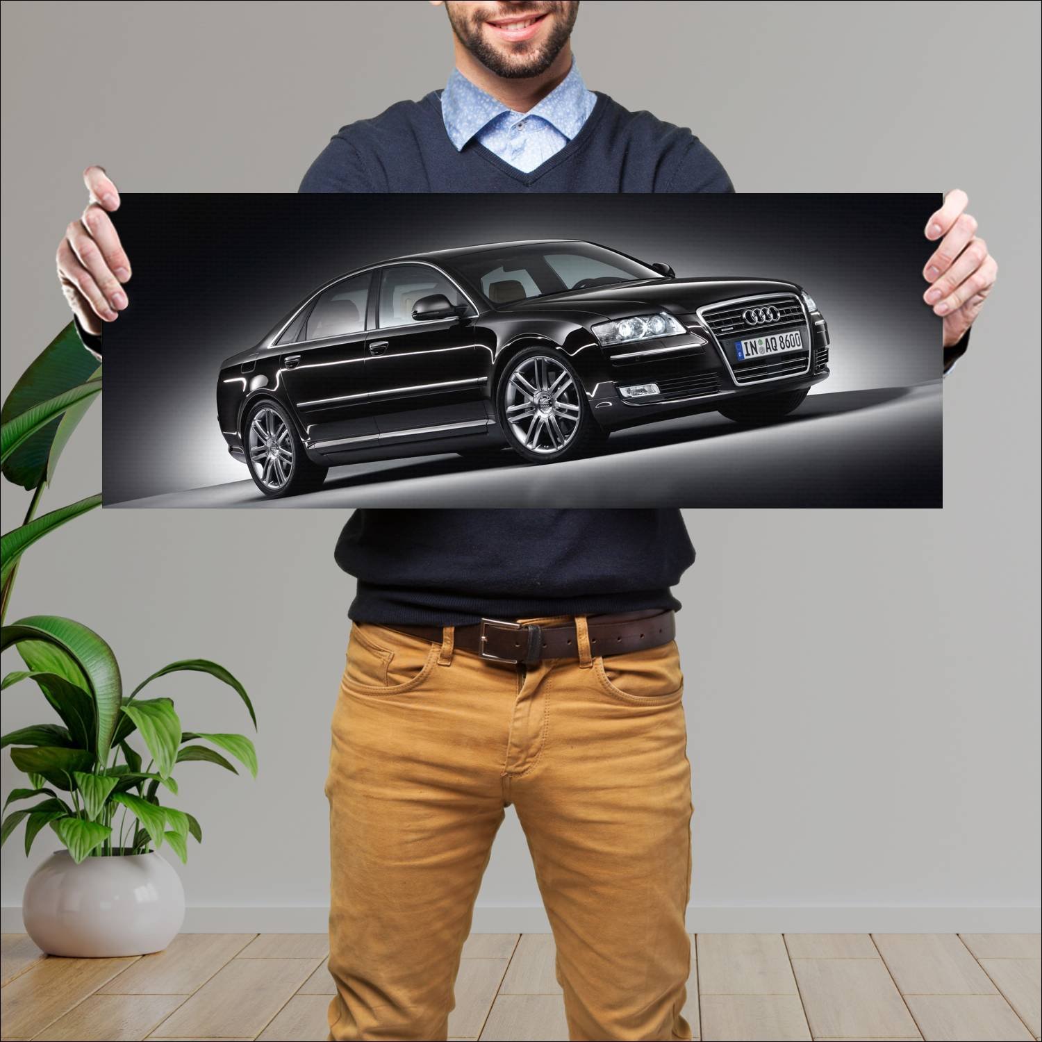 Cuadro grande 30x80cm 2007 audi a8 auto 275 Audi
