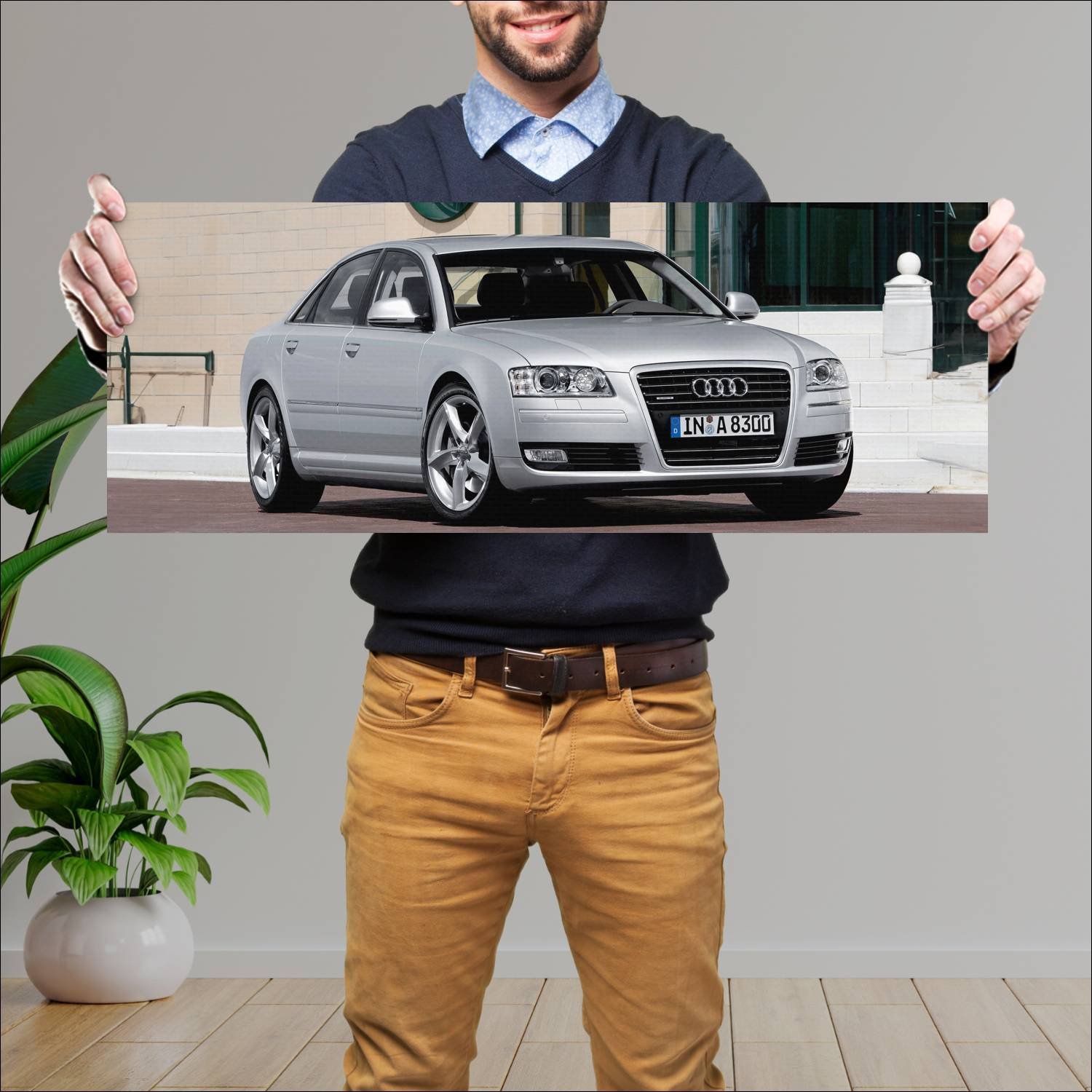 Cuadro grande 30x80cm 2007 audi a8 auto 276 Audi