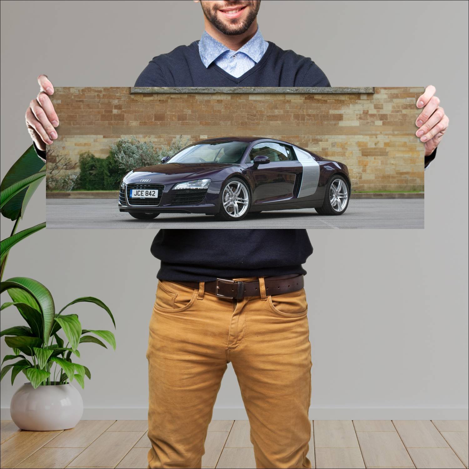 Cuadro grande 30x80cm 2007 audi r8 coupe uk auto 293 Audi