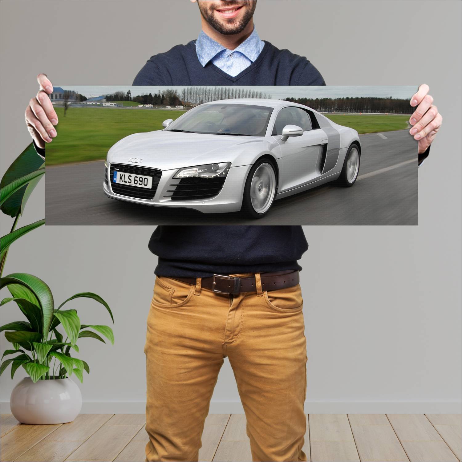 Cuadro grande 30x80cm 2007 audi r8 coupe uk auto 294 Audi