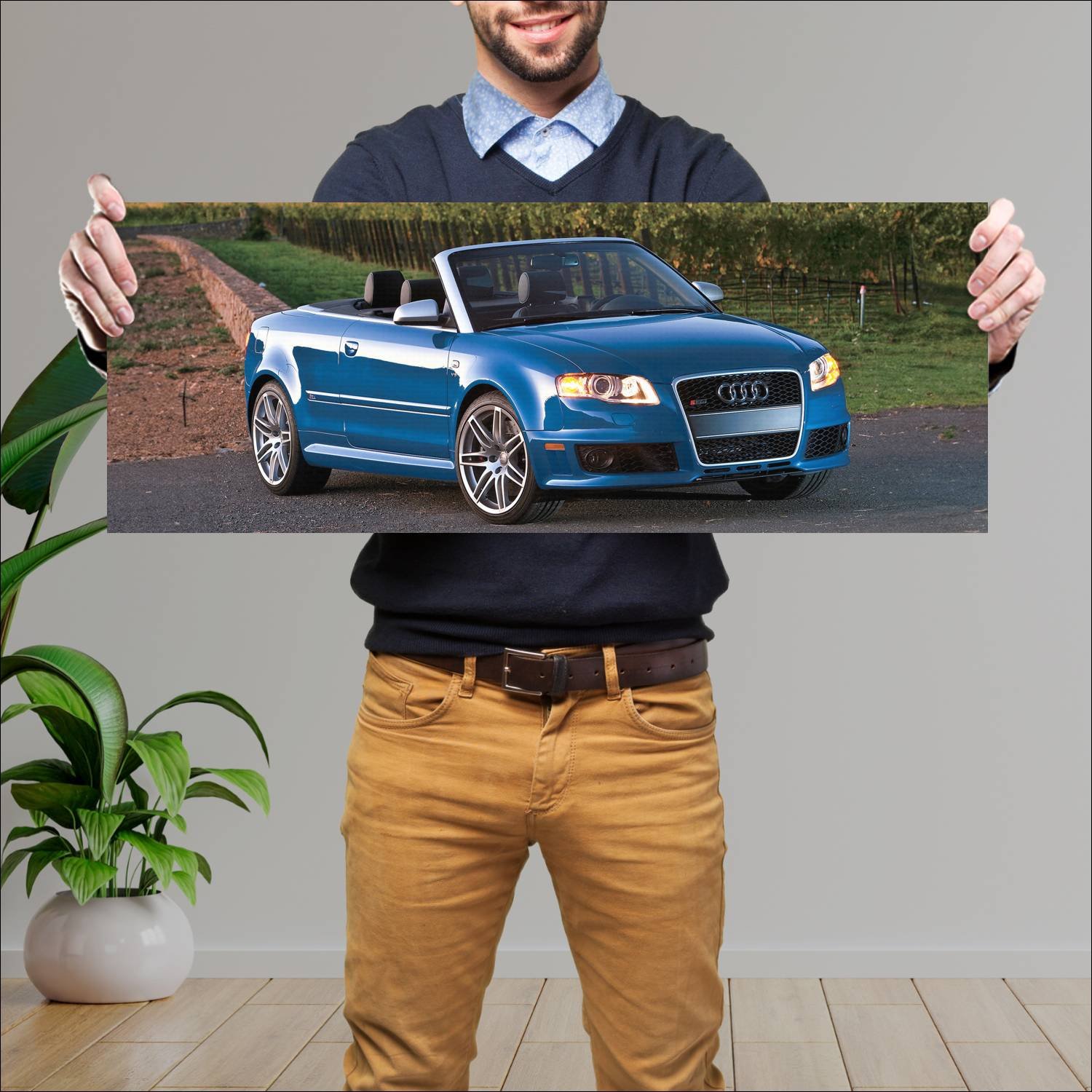Cuadro grande 30x80cm 2007 audi rs 4 cabriolet us 295 Audi