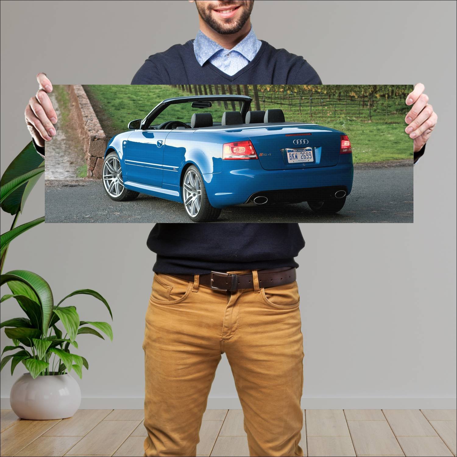Cuadro grande 30x80cm 2007 audi rs 4 cabriolet us 296 Audi