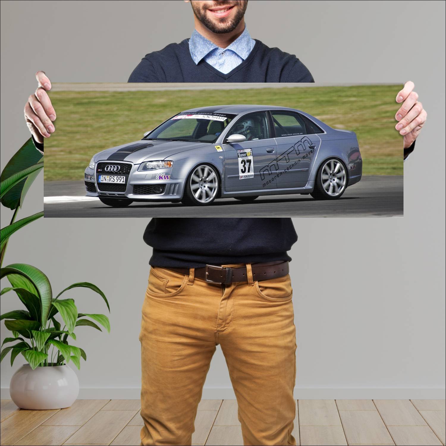 Cuadro grande 30x80cm 2007 audi rs 4 sedan clubspo 298 Audi