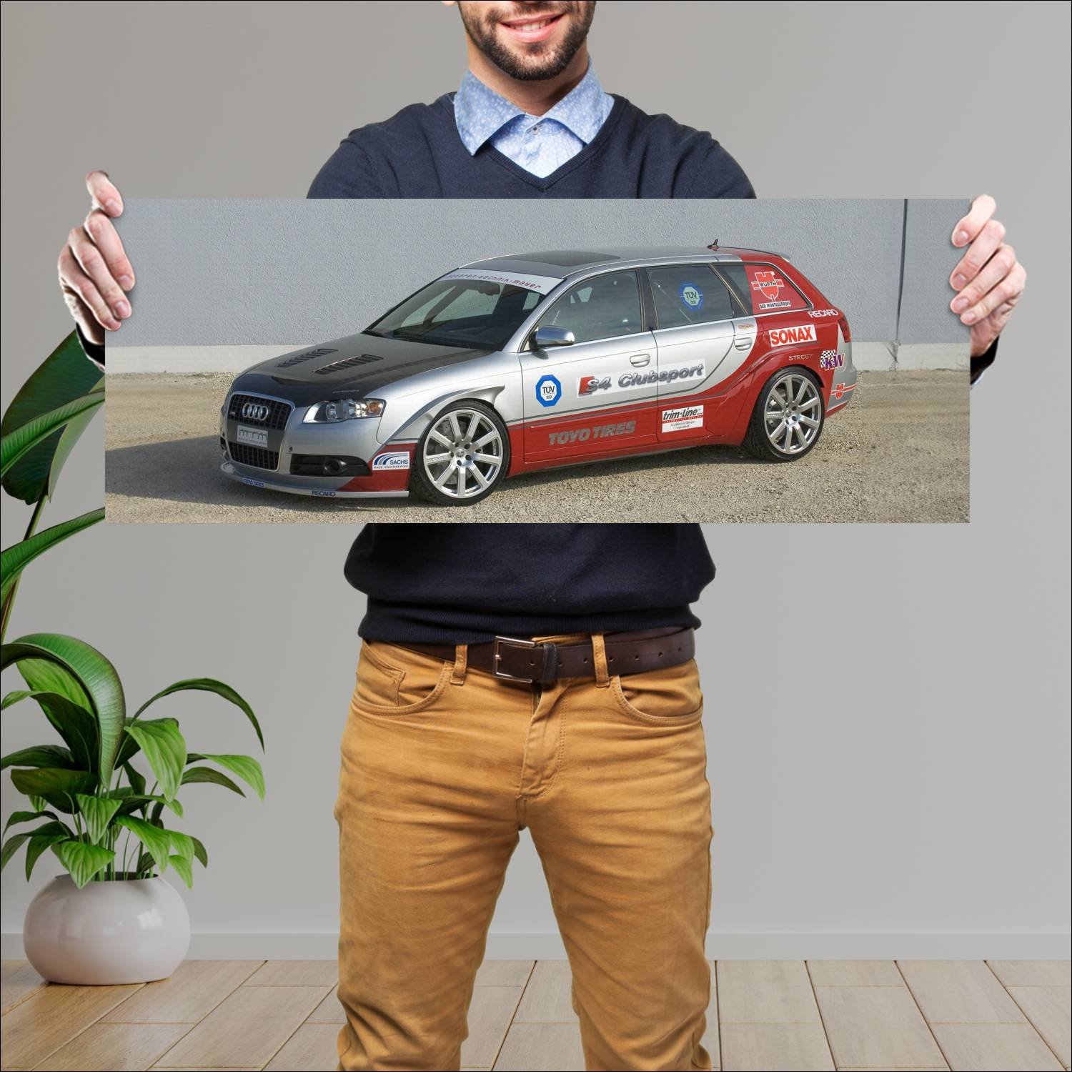 Cuadro grande 30x80cm 2007 audi s4 avant clubsport 299 Audi