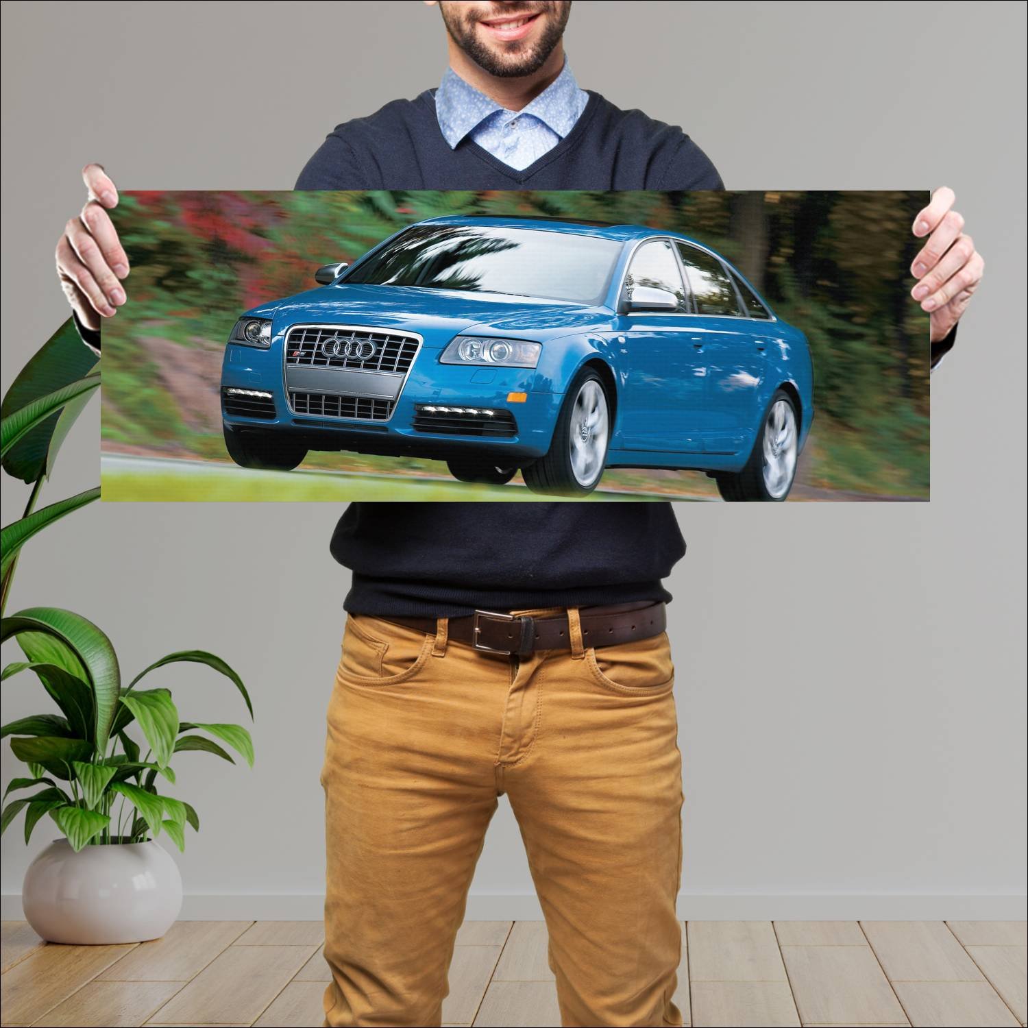 Cuadro grande 30x80cm 2007 audi s6 sedan us auto 304 Audi